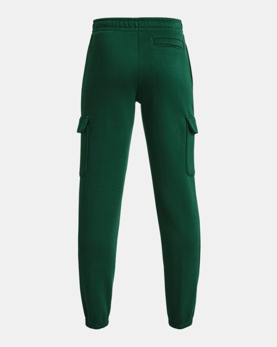 Boys' UA Icon Fleece Cargo Joggers in Green image number 1